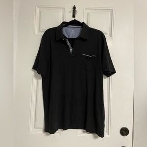 9- TAHARI Black Henley COTTON Polo Shirt
